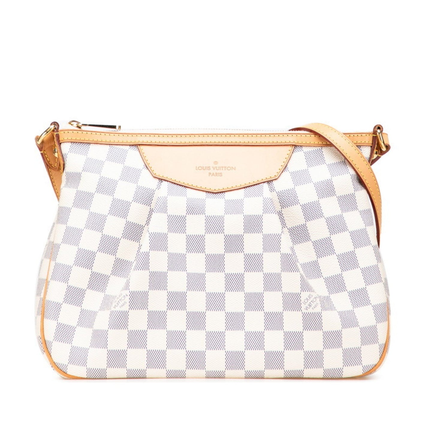 Louis Vuitton Damier Azur Syracuse Pm Crossbody Shoulder Bag N41113 White Leather
