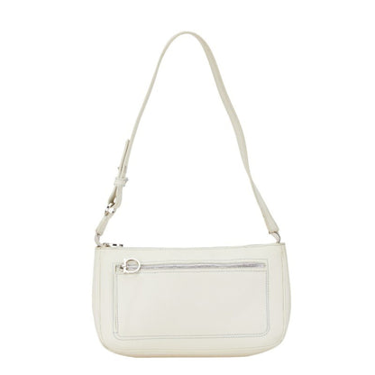 Salvatore Ferragamo Gancini Bag Pochette Au-21 4315 White Leather
