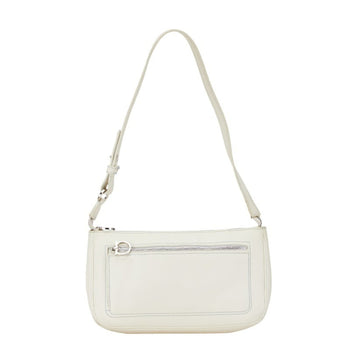 Salvatore Ferragamo Gancini Bag Pochette Au-21 4315 White Leather