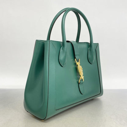 Gucci New Jackie Handbag 649016 Leather Green