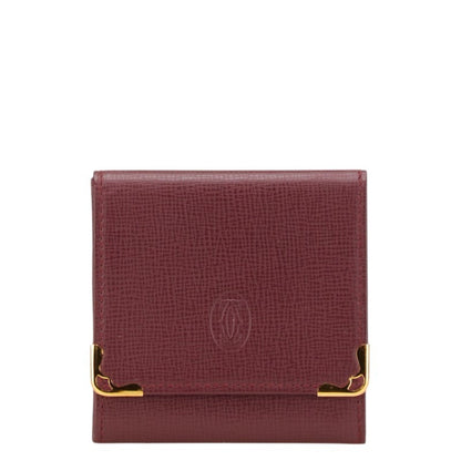 Cartier Must Line Wallet/Coin Case Wine Red Bordeaux Leather