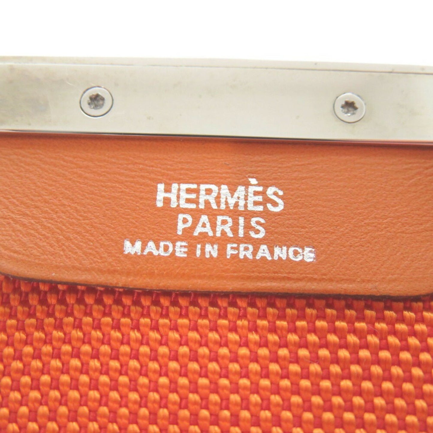 Hermes Hook Belt Waist Nylon Metal Orange I Stamp 0566Hermes