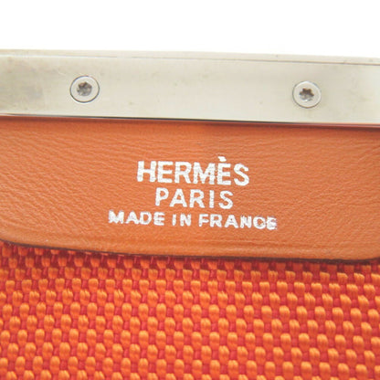 Hermes Hook Belt Waist Nylon Metal Orange I Stamp 0566Hermes