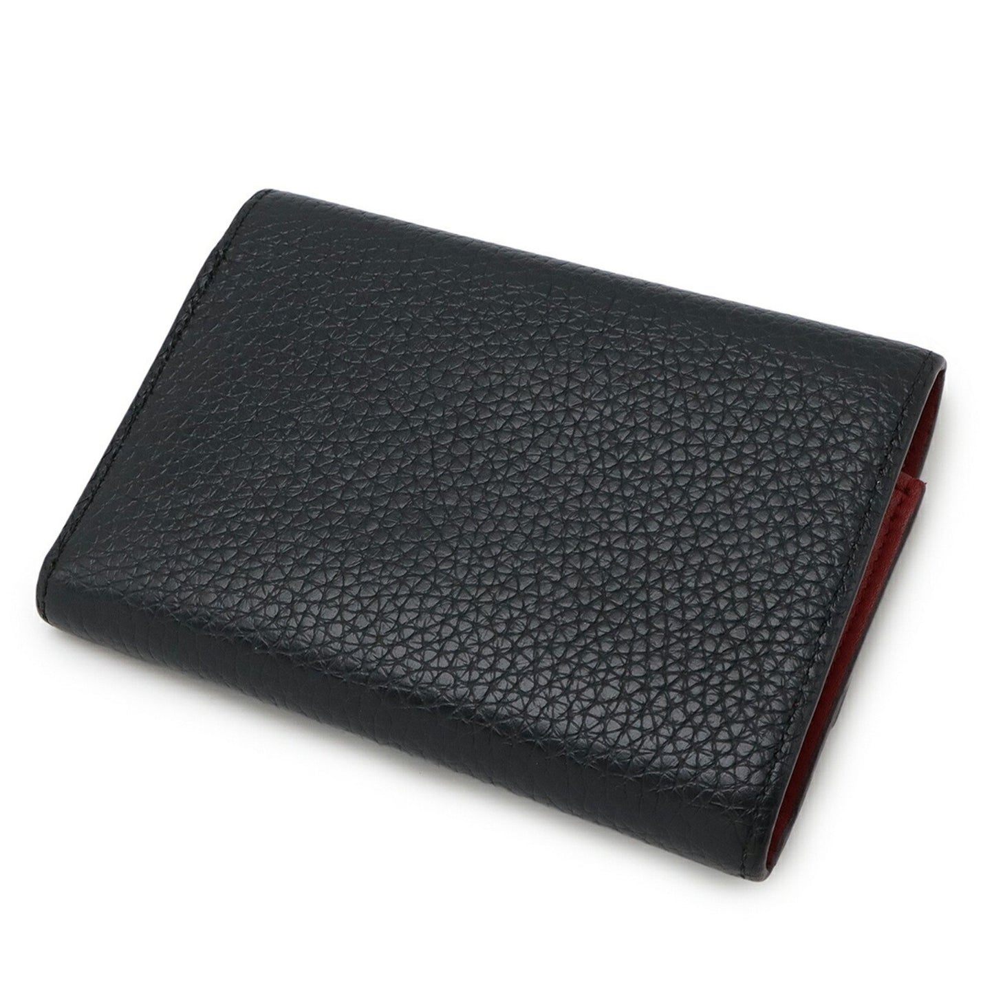 Louis Vuitton Portefeuille Capucines Compact Tri-Fold Wallet In Taurillon Leather Noir And Hot Pink