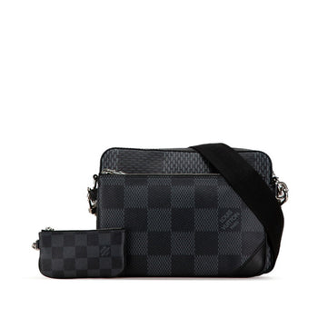 Louis Vuitton Damier Graphite 3D Trio Messenger Crossbody Shoulder Bag N50017 Black Pvc Leather