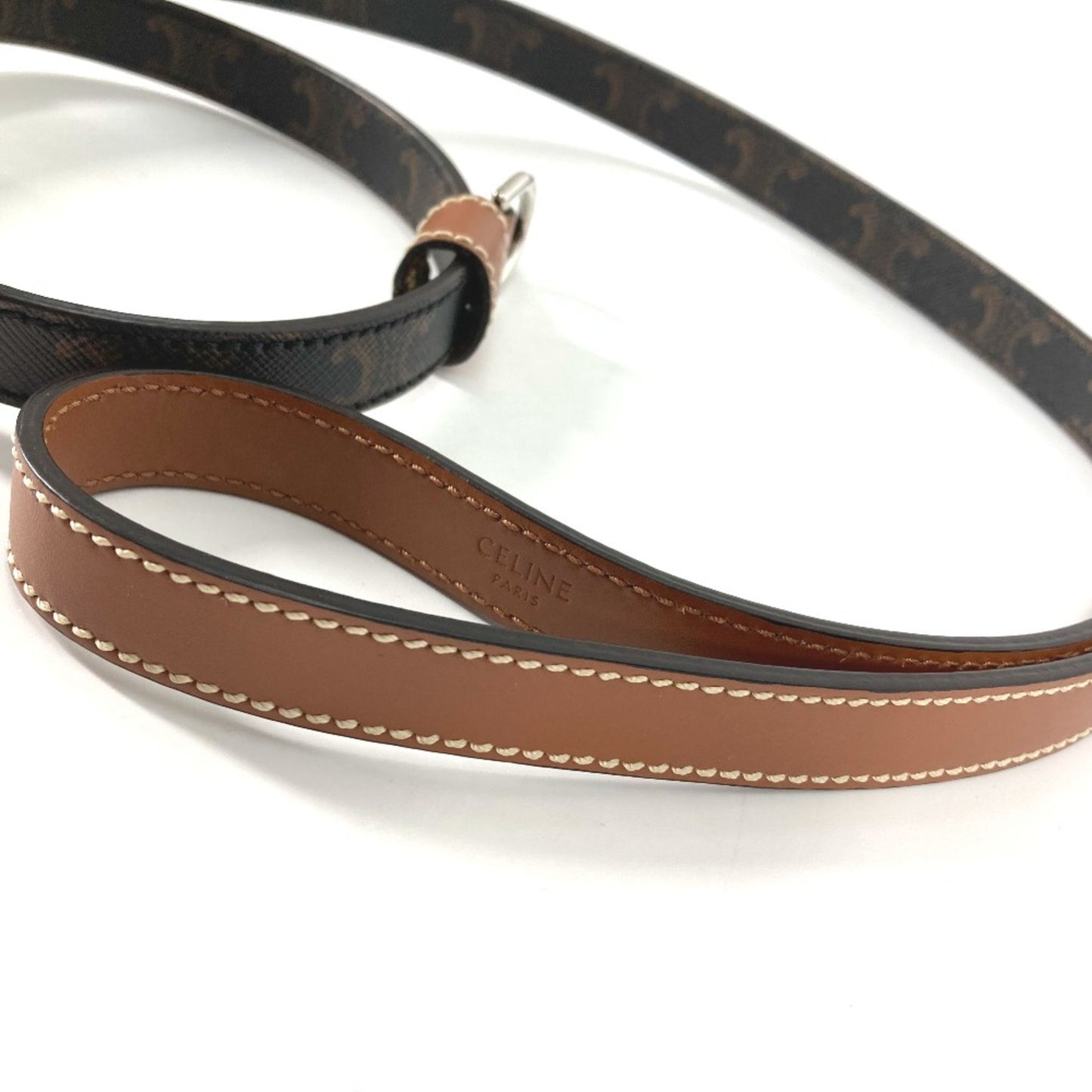 Celine 4M1582Eav.04Li Triomphe Dog Pet Dog Lead Tan Brown