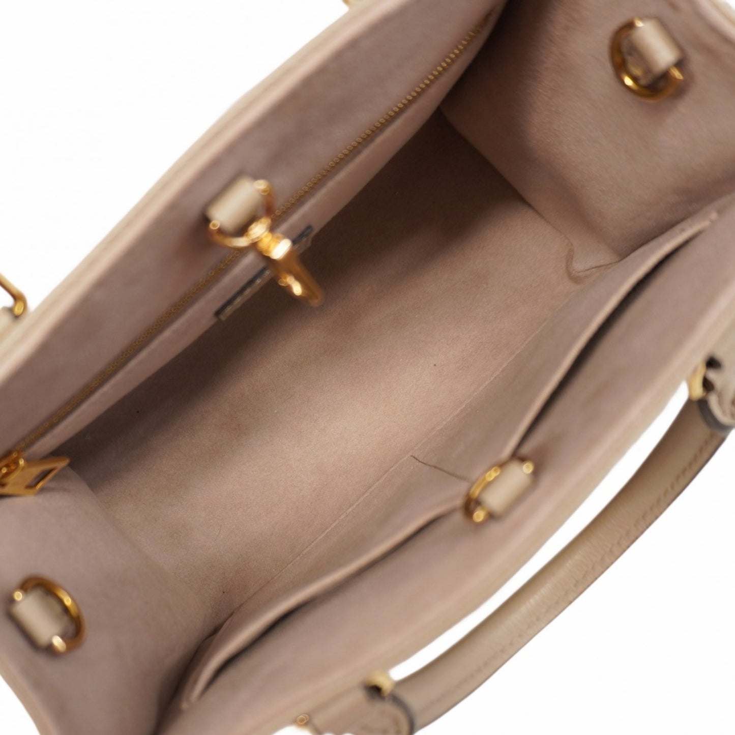 Louis Vuitton Monogram Empreinte Two-Tone On-The-Go Pm Handbag M45779 Tourtrell Creme 2-Way Bag