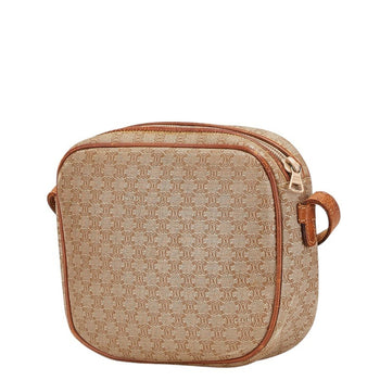 Celine Macadam Shoulder Bag Brown Leather