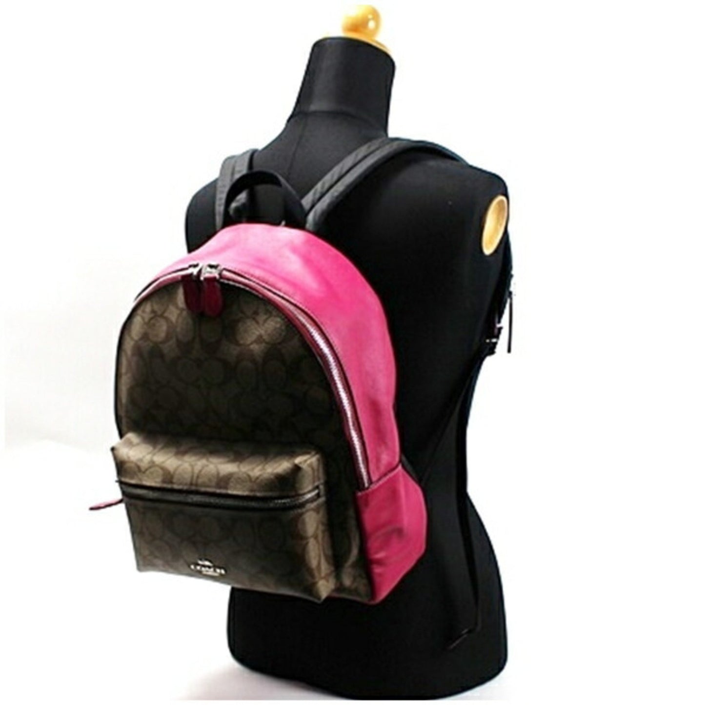 Coach Backpack Signature Pattern Leather Brown X Pink F32200 Coach