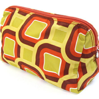 Prada Pouch Orange Light Green Nylon Leather Travel