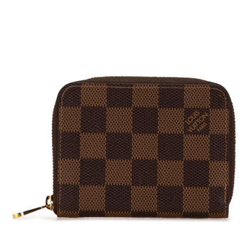 Louis Vuitton Damier Zippy Coin Purse Case N63070 Brown Pvc
