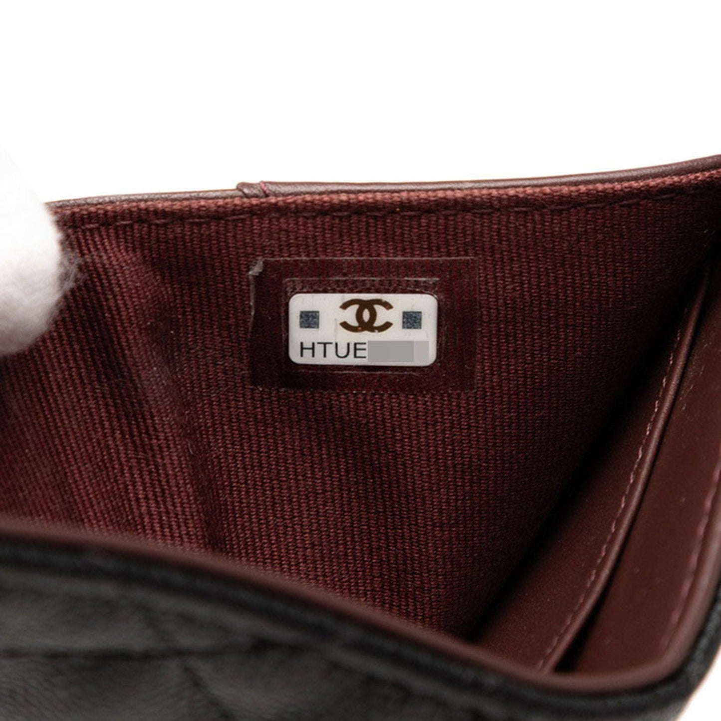 Chanel Matelasse Coco Mark Tri-Fold Wallet In Black With Gold Hardware And Caviar Leather