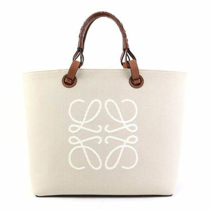 Loewe Handbag Shoulder Bag Anagram Canvas Leather Beige Brown