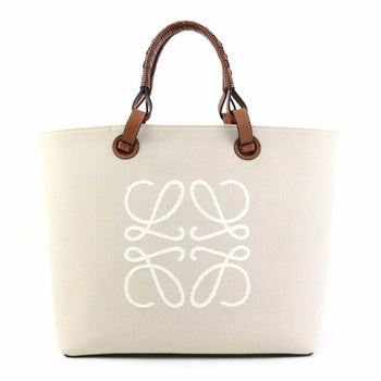 Loewe Handbag Shoulder Bag Anagram Canvas Leather Beige Brown
