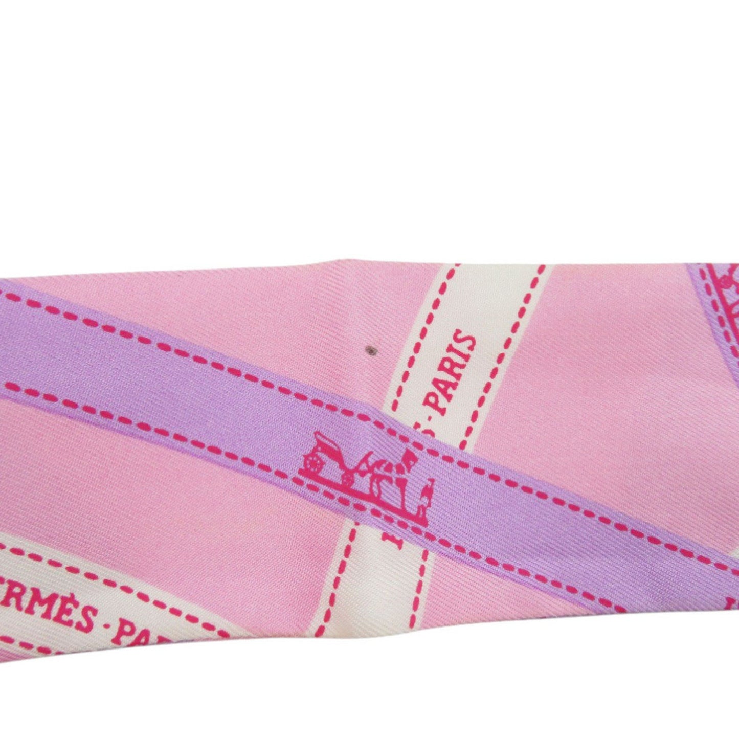 Hermes Twilly Bolduc Bolduc Silk Pink Scarf Muffler 0104 Hermes