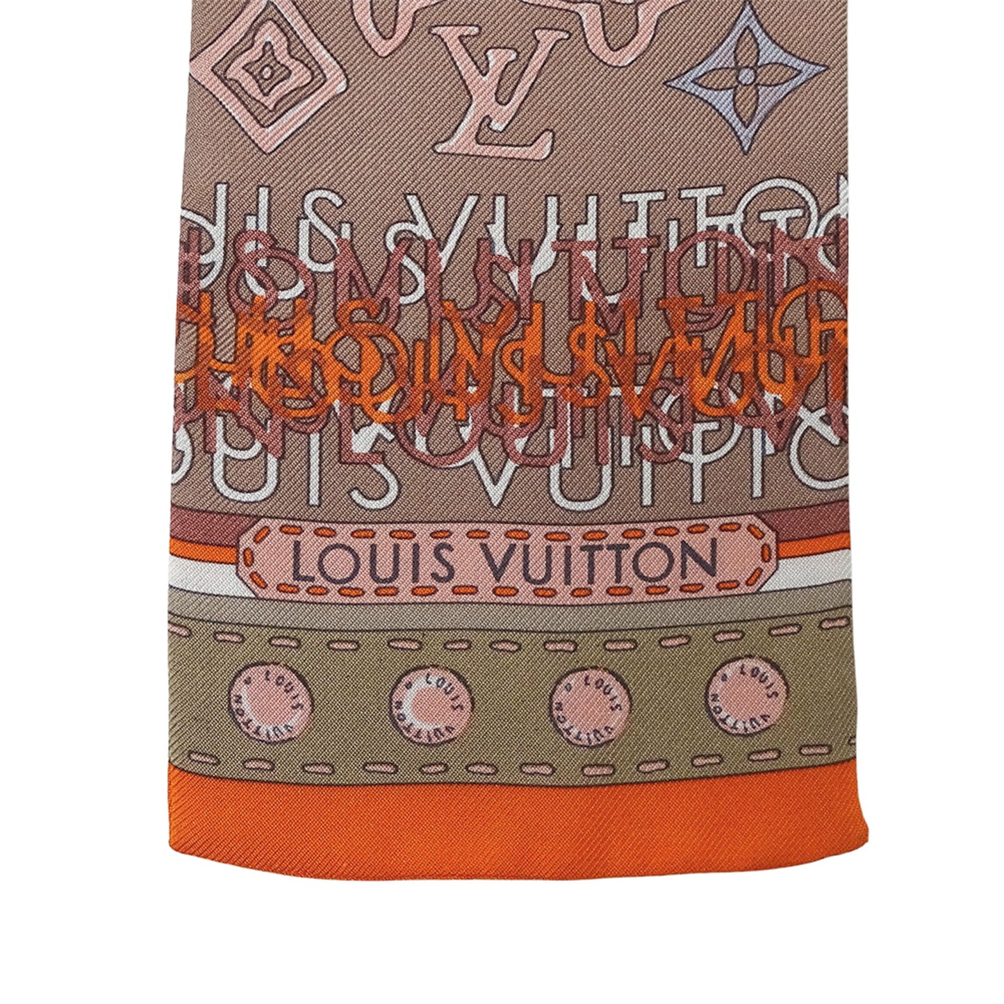 Louis Vuitton Women'S Monogram Map Silk Bandeau Scarf