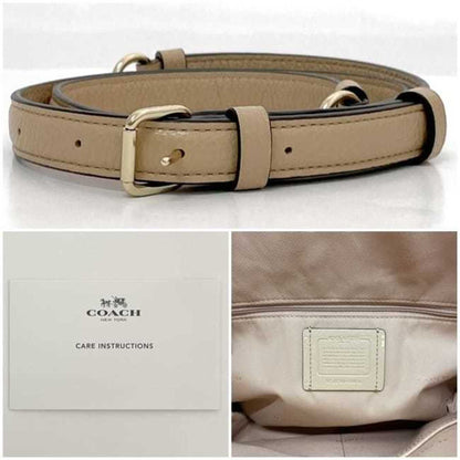 Coach 2-Way Bag Ec-23568 Beige 58036 Leather Crossbody For Women