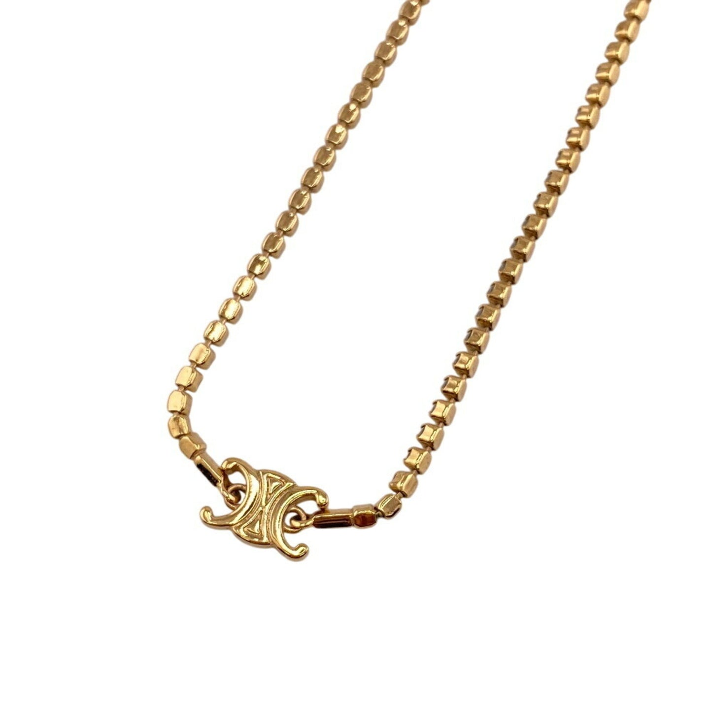 Celine Sparkle Triomphe Necklace High Chain Gold