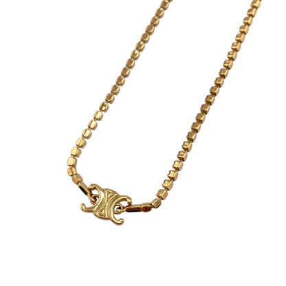 Celine Sparkle Triomphe Necklace High Chain Gold