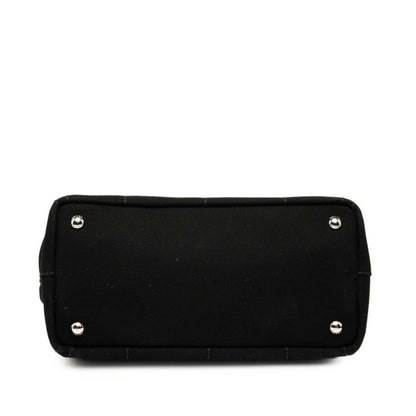 Prada Canapa Handbag/Shoulder Bag 2Way 1Bg350 Black Brown Cotton Wood