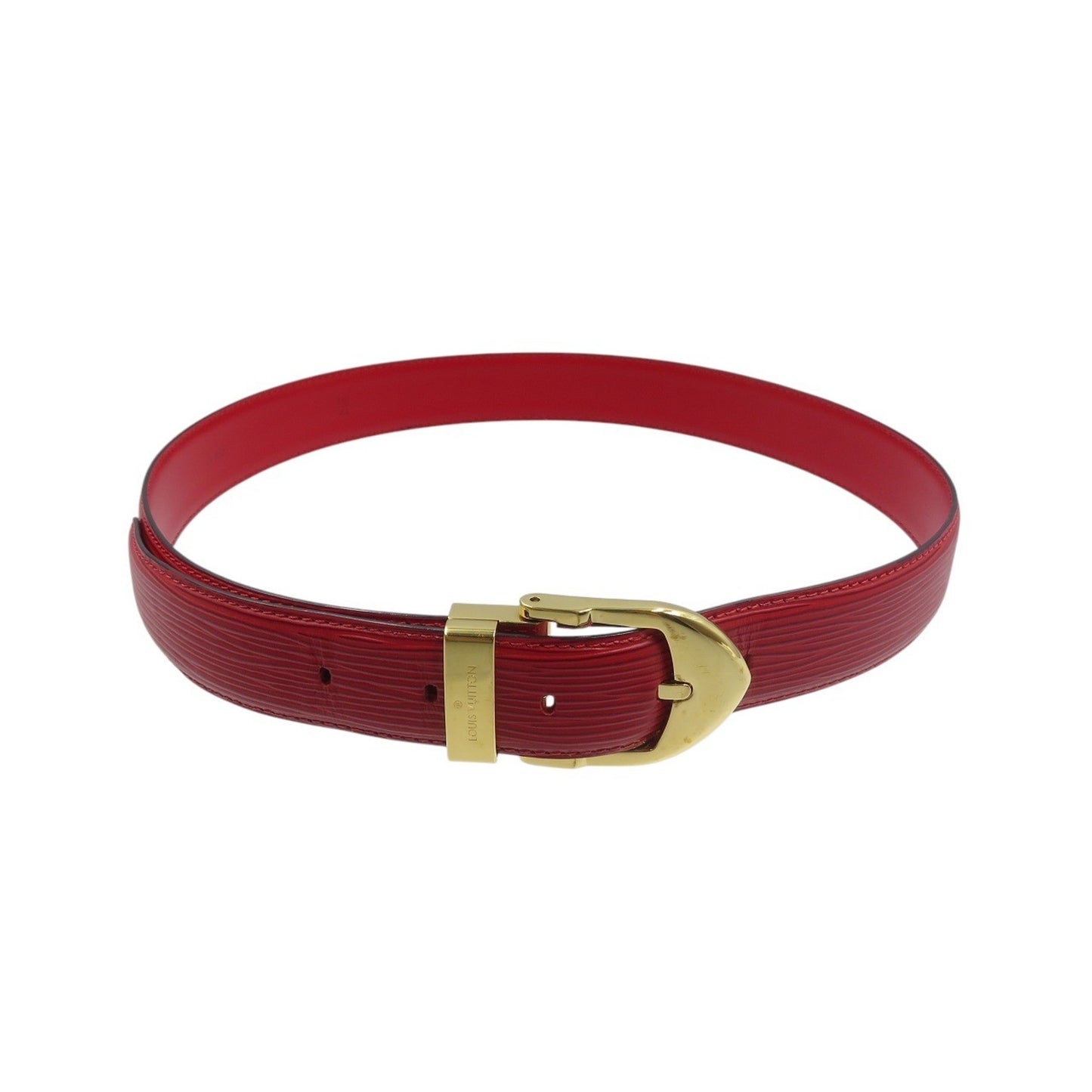 Louis Vuitton Epi Santur Classic Leather Belt With Gold Hardware