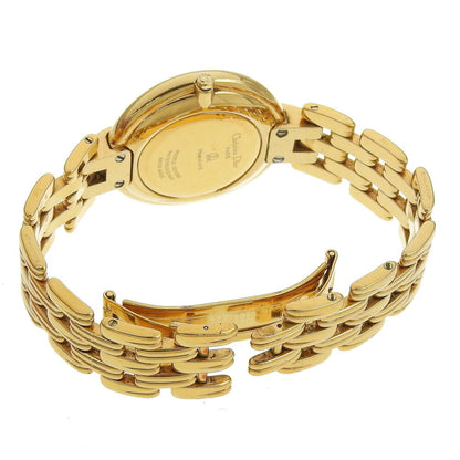 Dior Bagira Watch 47 152-2 Gold-Plated Quartz Analog Display Black Dial