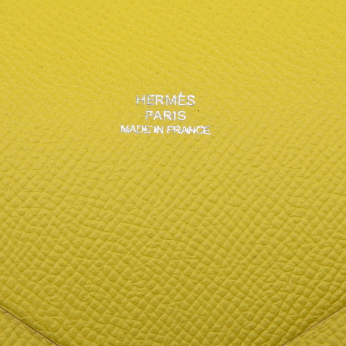 Herms Calvi Gm Clutch Bag Yellow Epsom Leather