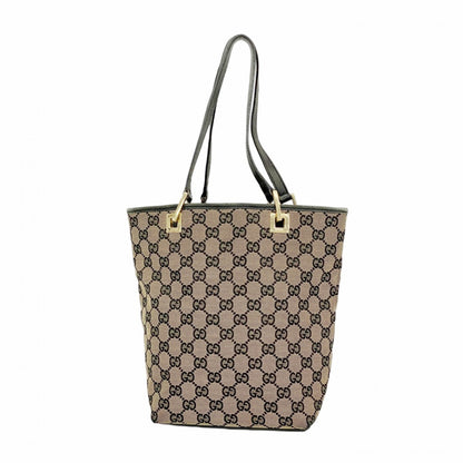 Gucci Tote Bag Gg Canvas 002 1099 Brown Black Champagne