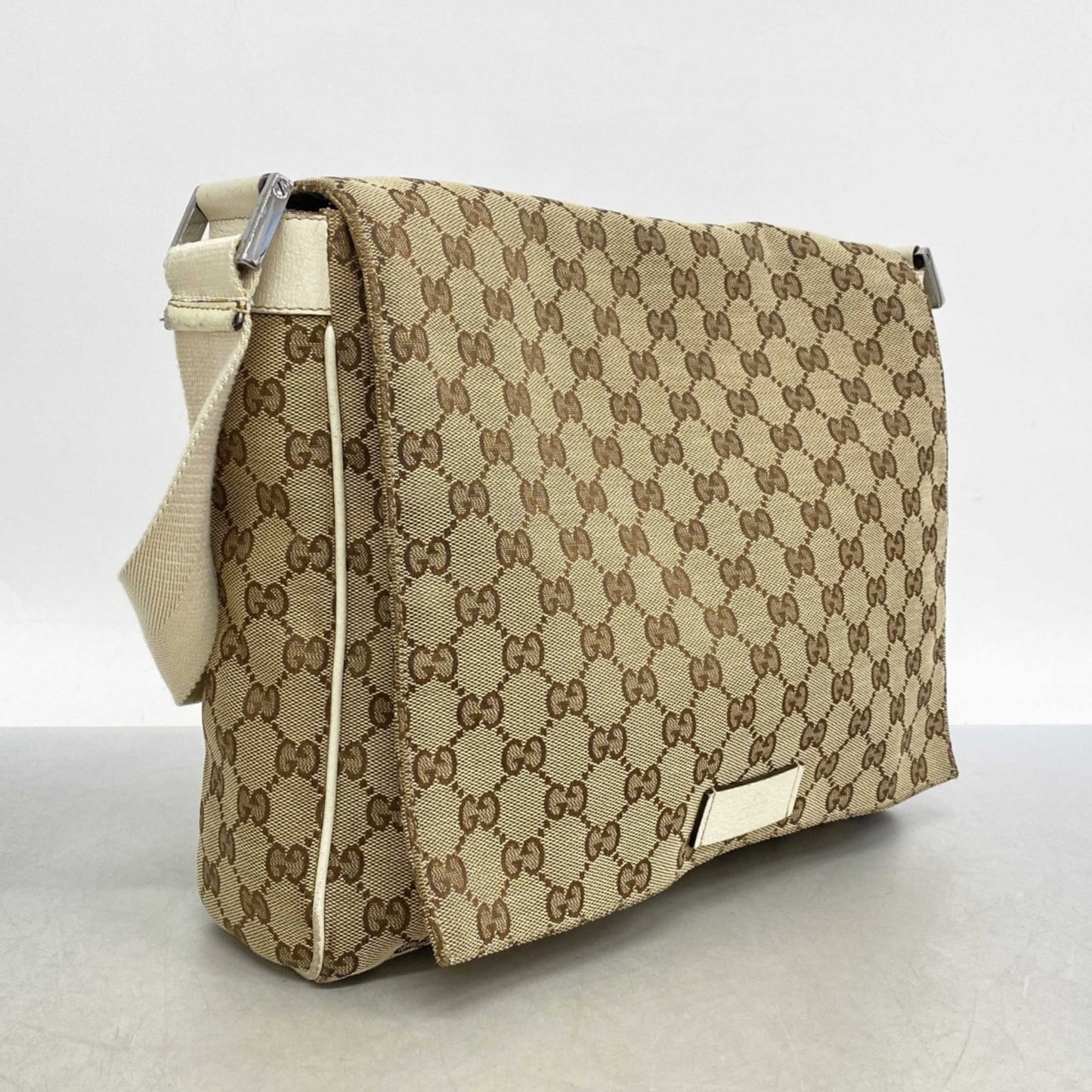 Gucci Gg Canvas Shoulder Bag 146236 Brown White