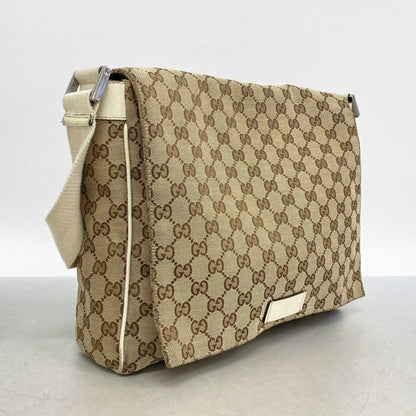 Gucci Gg Canvas Shoulder Bag 146236 Brown White