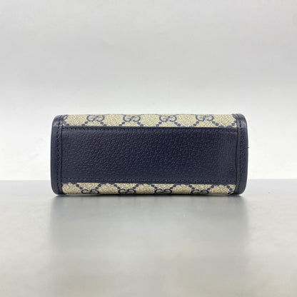 Gucci Gg Supreme Handbag 671623 Navy 2-Way Bag