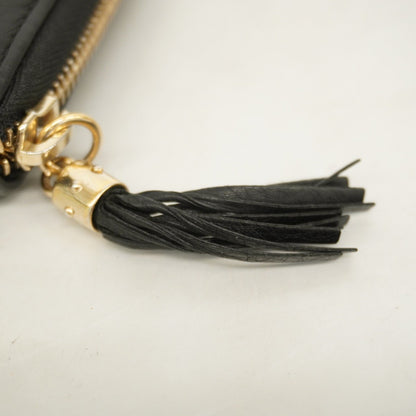 Gucci Soho Long Wallet 291102 Leather Black Champagne