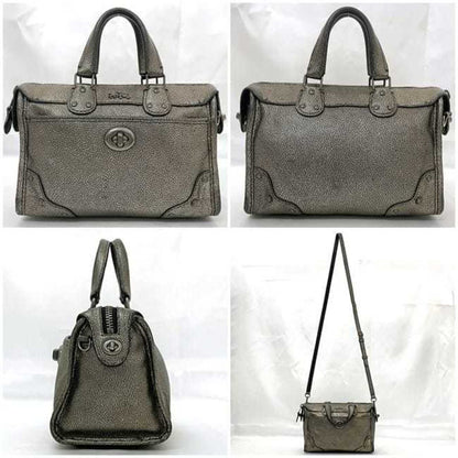 Coach 2-Way Bag Ec-22941 Gold 33684 Handbag Leather Coach Shoulder Mini Boston