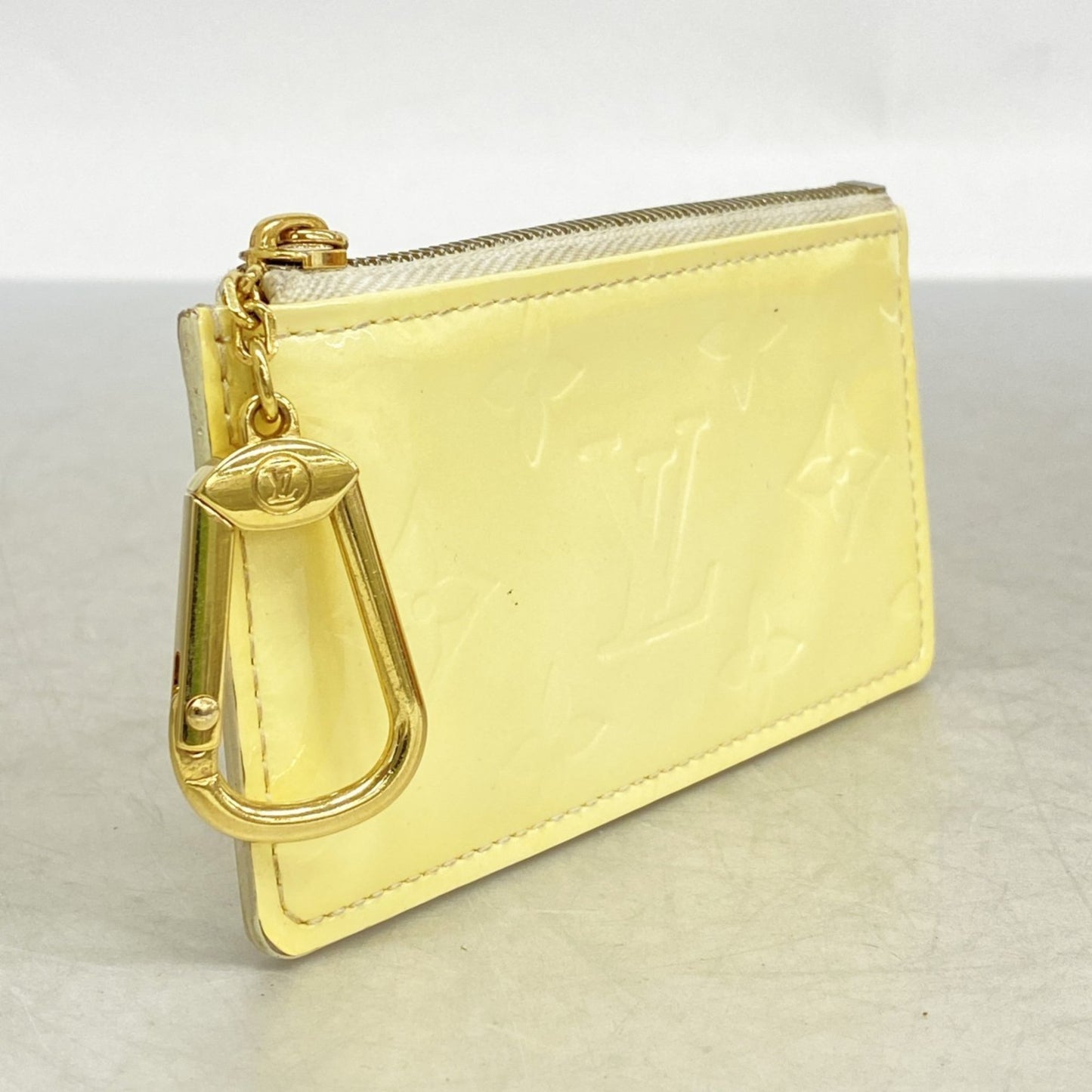 Louis Vuitton Vernis Pochette Cle Wallet/Coin Case M91348 Perle