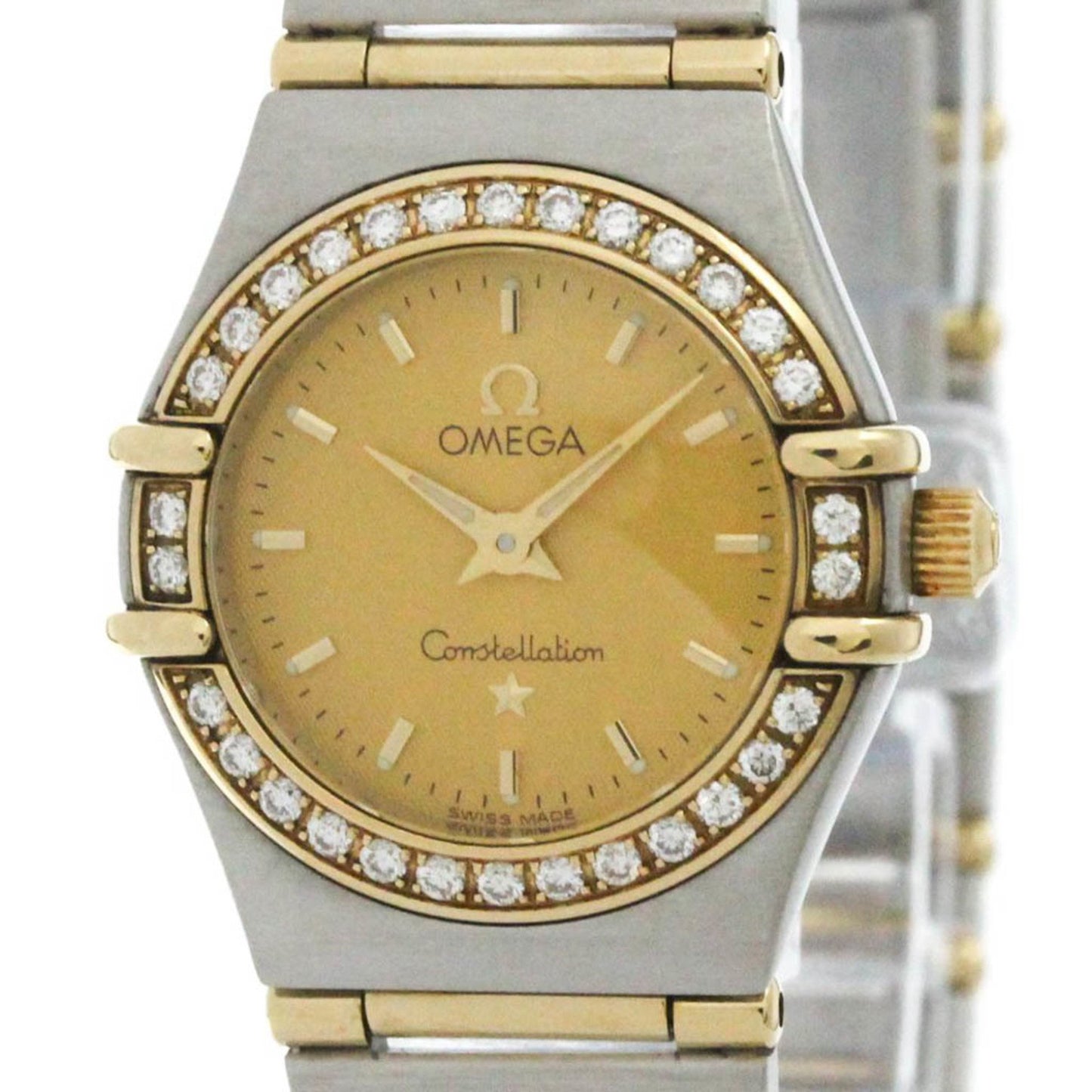 Omega Constellation Diamond 18K Gold Steel Watch