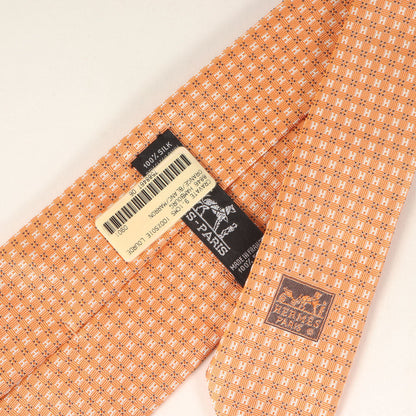 Hermes Men'S H Embroidered Silk Tie