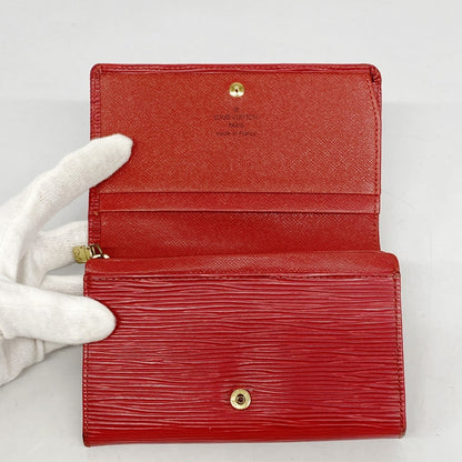 Louis Vuitton Epi Wallet Porte Monnaie-Vieux Tresor M63507 Castilian Red