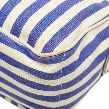 Celine Boogie Bag Striped Handbag Blue White Canvas Leather
