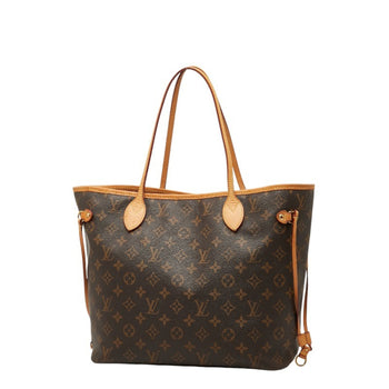 Louis Vuitton Monogram Neverfull Mm Shoulder Bag Tote M40156 Brown Leather