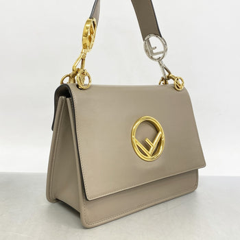 Fendi Canayeff Leather Handbag In Beige