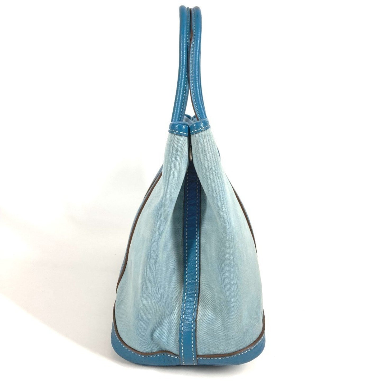 Hermes Garden Party Tpm Toile Officier Leather Handbag/Tote Bag