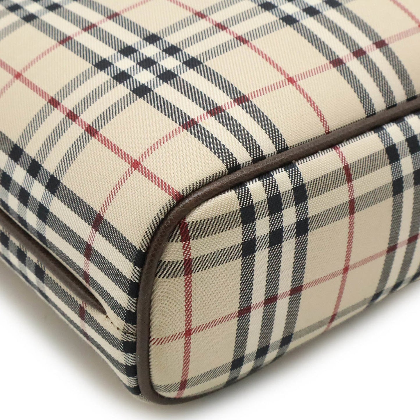 Burberry Nova Check Pattern Handbag Tote Bag Canvas Leather Beige Dark Brown Black Bordeaux