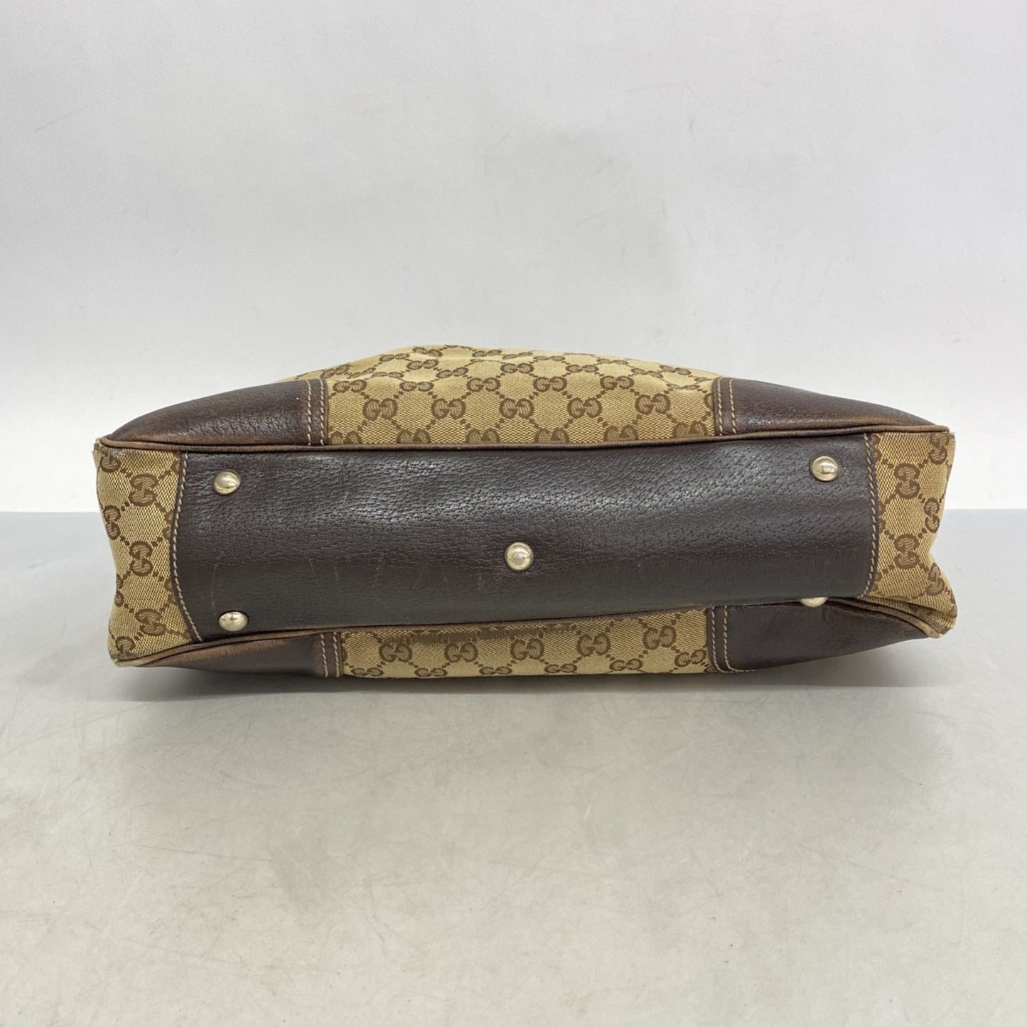 Gucci Gg Canvas Princess Tote Bag 163805 Brown Champagne