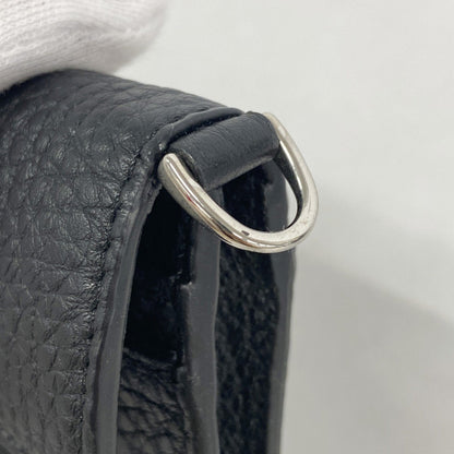 Fendi Pochette Micro Flat Bucket Leather Black