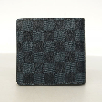 Louis Vuitton Damier Cobalt Portefeuille Marco Wallet N63213 Navy Black