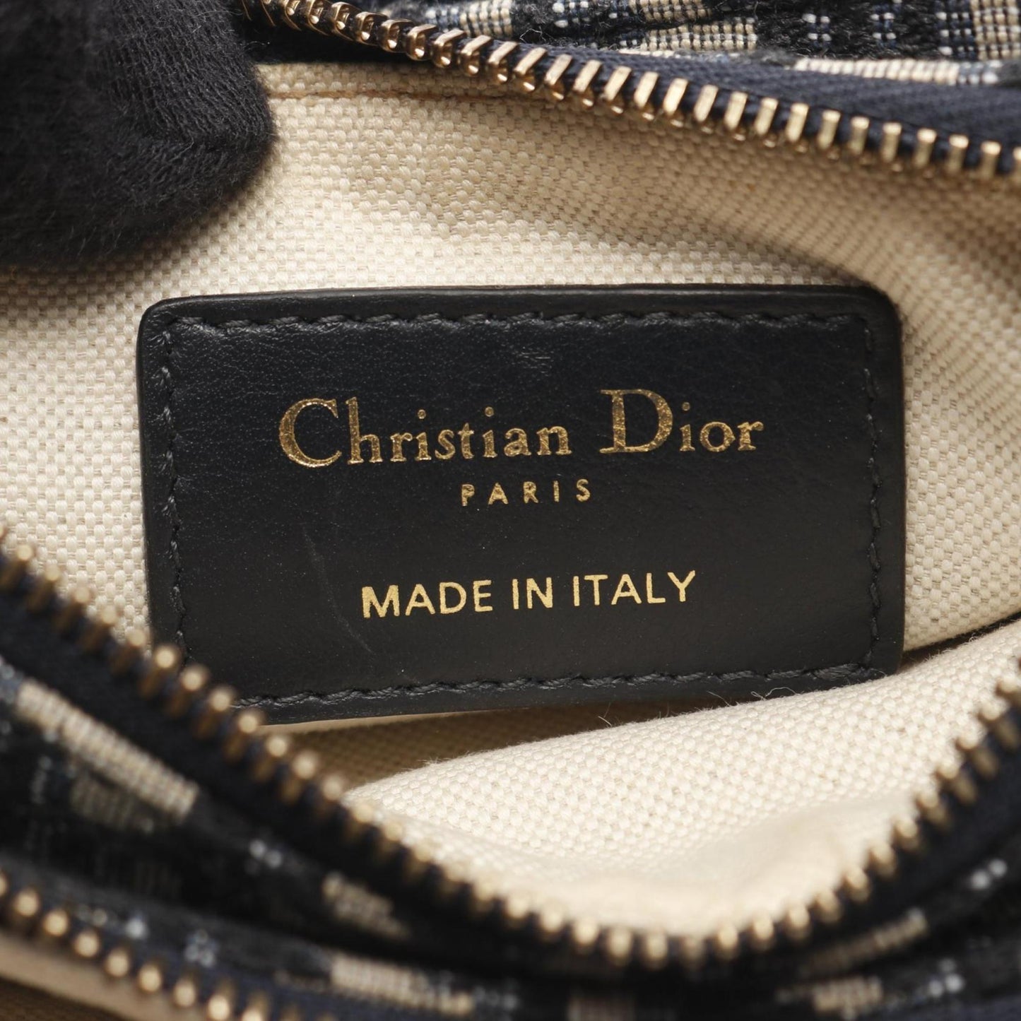 Christian Dior Dior Saddle Bag Oblique Shoulder Canvas Leather