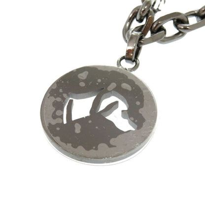 Unused Herms Bullock Amulet 4 Cadena Horse H Dog Metal/Ruthenium Hardware Silver 0674 Keychain