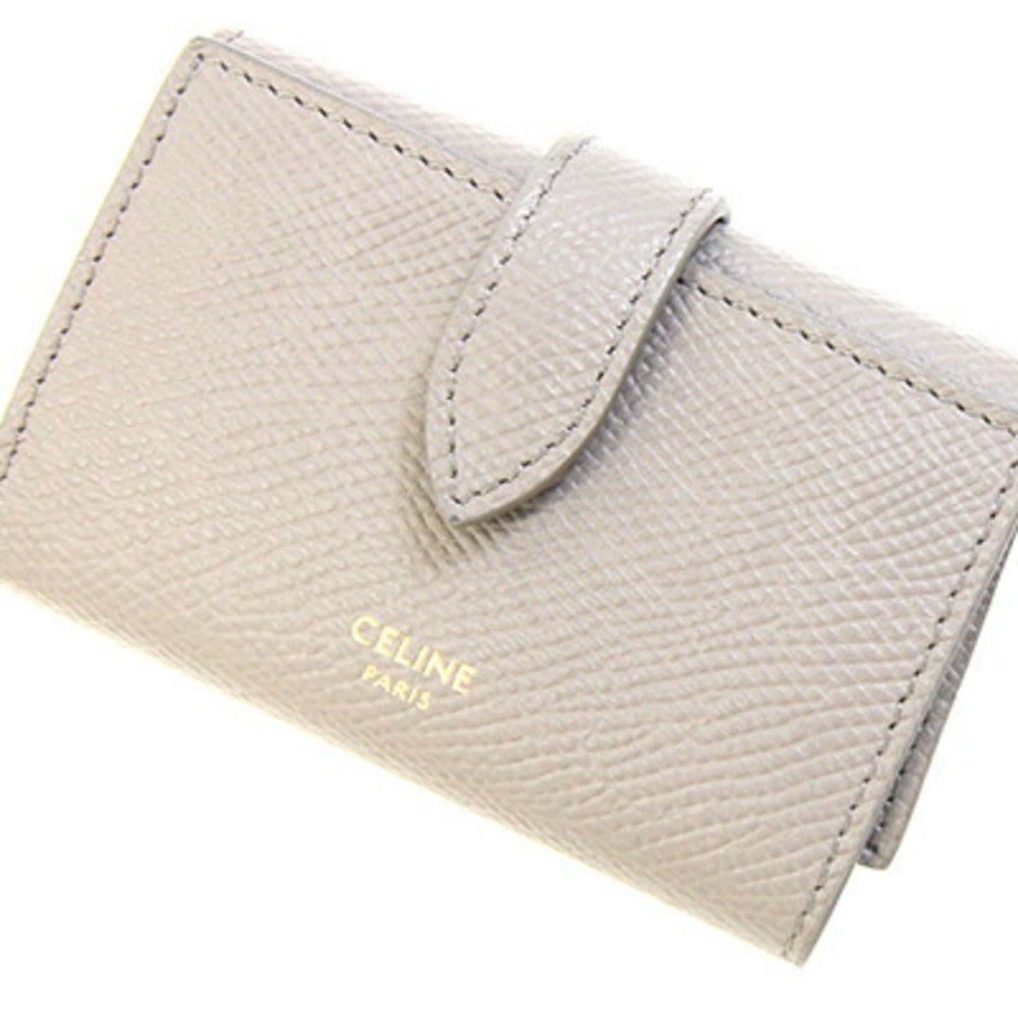 Celine Essential 6-Key Case 10J353Bru Greige Leather