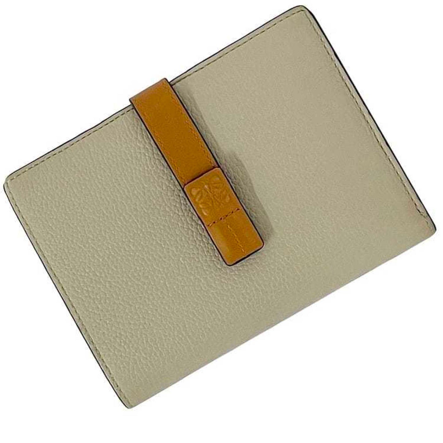 Loewe Bi-Fold Wallet Vertical Small Ec-23121 Beige Camel Brown Salmon Pink Anagram C660S87X01