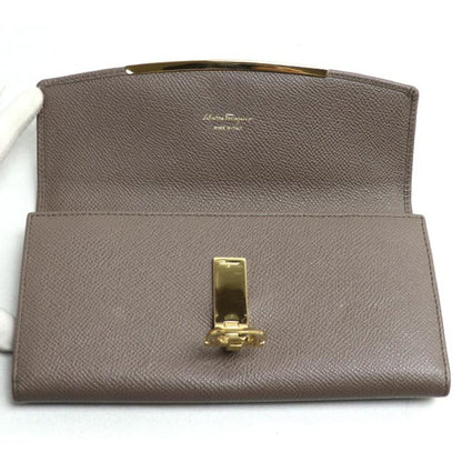 Salvatore Ferragamo Gancini Long Wallet Caraway Seed Gray 22D150
